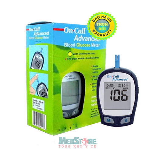 Máy đo đường huyết On-Call Advanced không kèm que [mmol/L hoặc mg/dL]